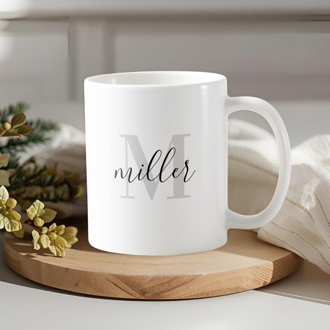Modern Calligraphy Monogram Coffee Mug (Creator Uploaded)