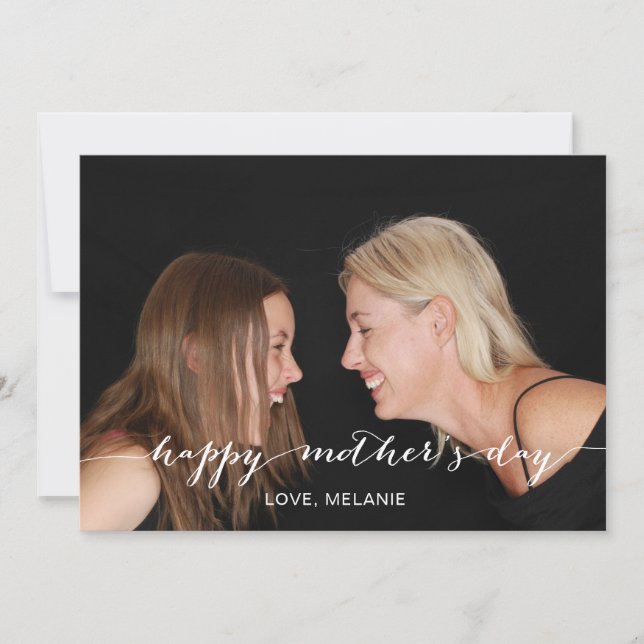 Modern Calligraphy Mother's Day Photo Card (Front)