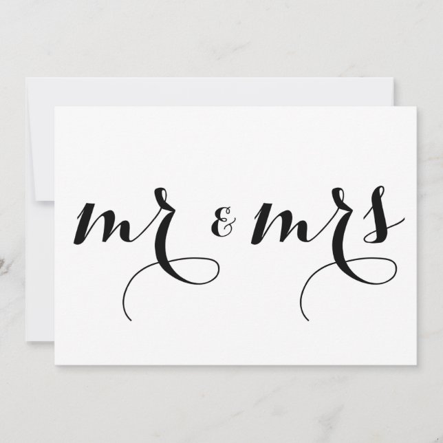 Modern Calligraphy |  Mr. & Mrs. Wedding Sign Card (Front)