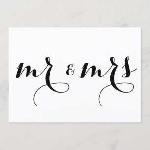 Modern Calligraphy Mr. & Mrs. Wedding Sign Card