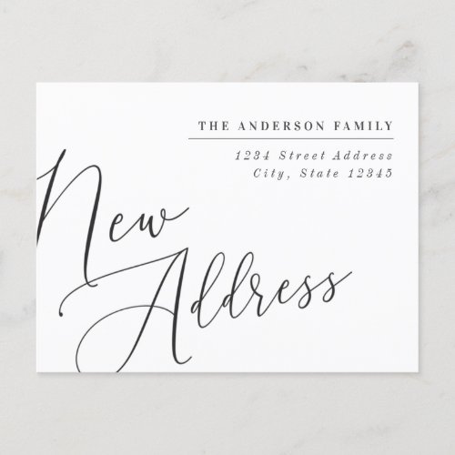 Modern Calligraphy New Address Moving Announcement