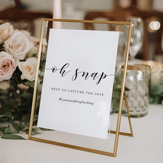 Modern Calligraphy Oh Snap Wedding Hashtag Sign (Creator Uploaded)