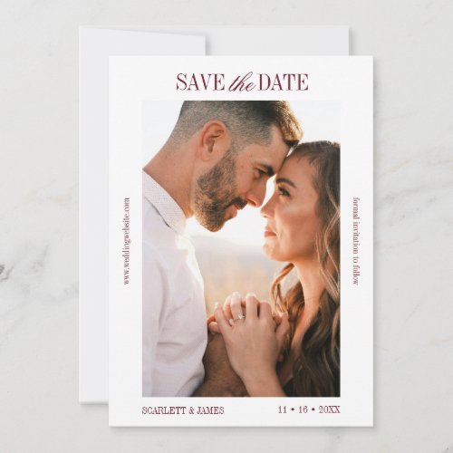 Modern Calligraphy Personalized Photo Wedding Save The Date