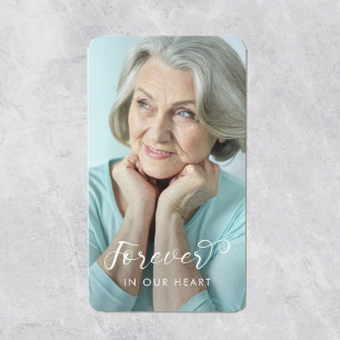 Modern Calligraphy Photo Funeral Memorial Card