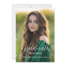 Modern Calligraphy Photo Graduation Invitation