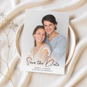 Modern Calligraphy Photo Save The Date