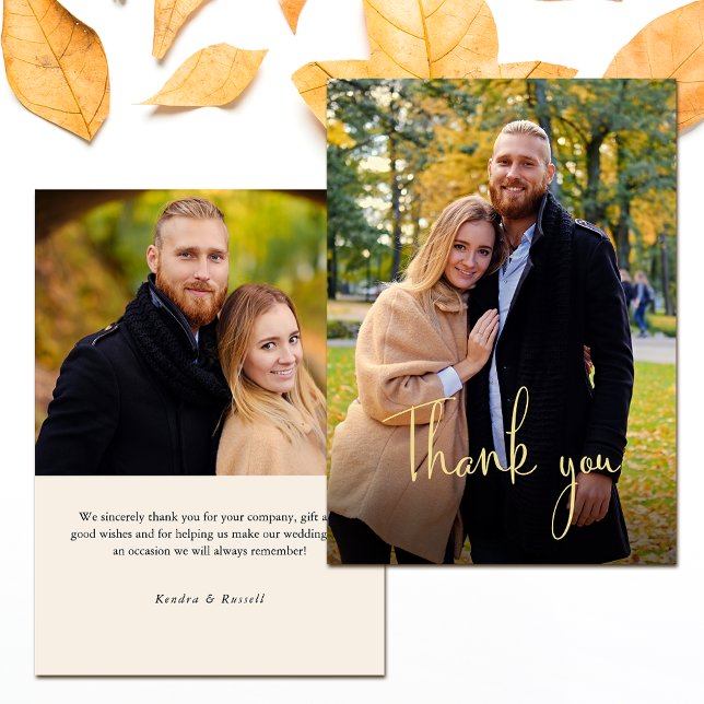 Modern Calligraphy Photo  Thank You Card (Creator Uploaded)