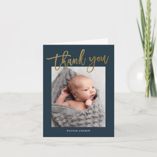 Modern Calligraphy photo thank you note