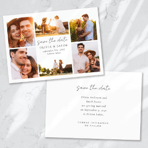 Modern Calligraphy Photo Wedding Save The Date