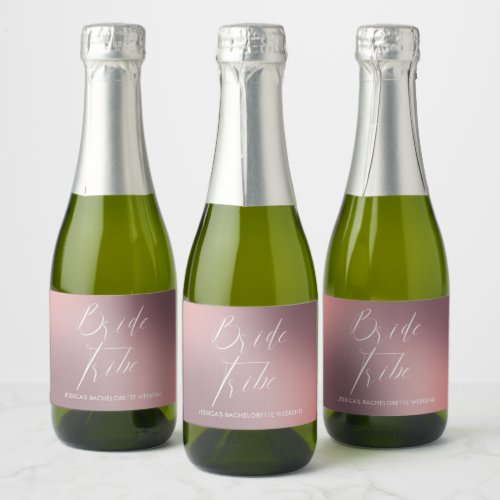 Modern Calligraphy Pink Bachelorette Party  Sparkling Wine Label