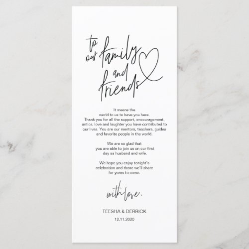 Modern calligraphy Place Setting Thank You Card