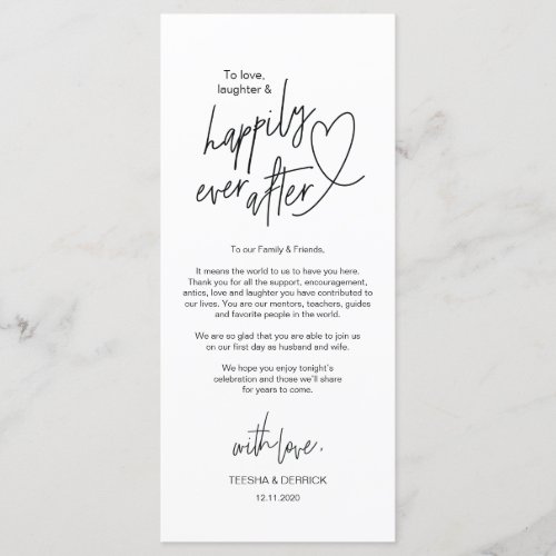 Modern calligraphy Place Setting Thank You Card