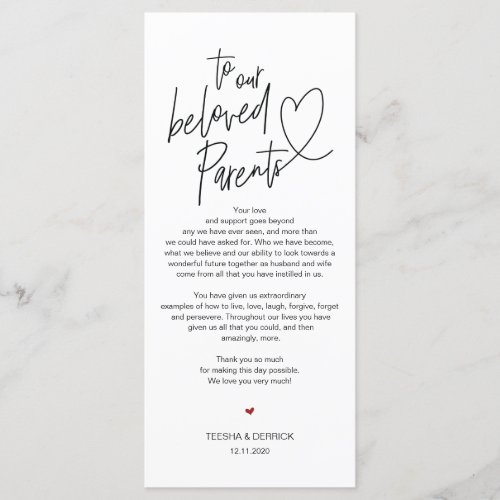 Modern calligraphy Place Setting Thank You Card