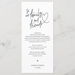 Modern calligraphy Place Setting Thank You Card