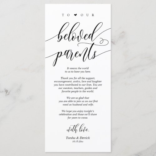 Modern Calligraphy Place Setting Thank You Cards