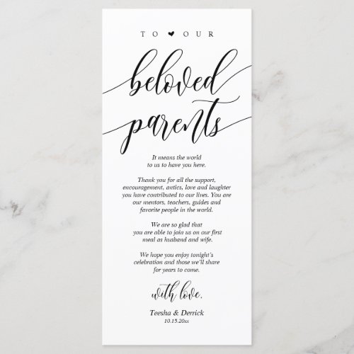 Modern Calligraphy Place Setting Thank You Cards