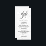 Modern Calligraphy, Place Setting Thank you Program<br><div class="desc">Share the love and show your appreciation to your guests,  when they sit down at their seat and read this personalised charming thank you place card. It's a wonderful way to kick off your special day celebration!</div>