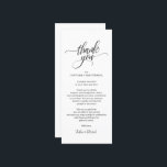 Modern Calligraphy, Place Setting Thank you Program<br><div class="desc">Share the love and show your appreciation to your guests,  when they sit down at their seat and read this personalised charming thank you place card. It's a wonderful way to kick off your special day celebration!</div>