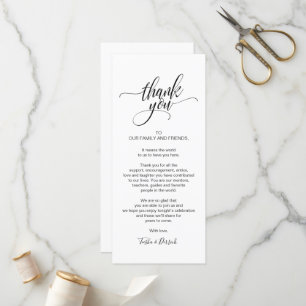 Modern Calligraphy, Place Setting Thank you Program