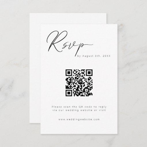 Modern Calligraphy QR Code Enclosure Card | Zazzle