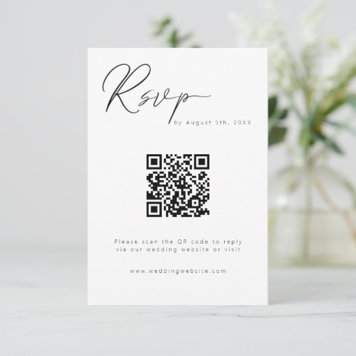 Modern Calligraphy QR Code Enclosure Card | Zazzle