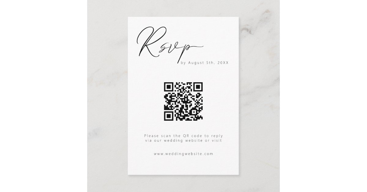 Modern Calligraphy QR Code Enclosure Card | Zazzle