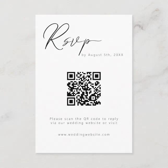 Modern Calligraphy Qr Code Enclosure Card 