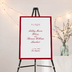 Modern Calligraphy Red Wedding Welcome Sign