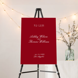 Modern Calligraphy Red Wedding Welcome Sign