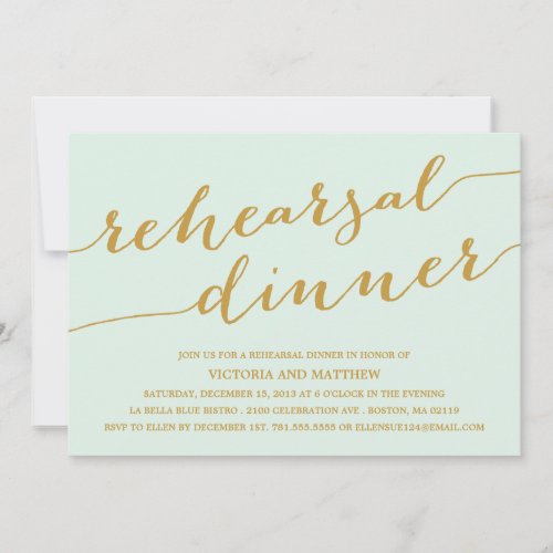 MODERN CALLIGRAPHY | REHEARSAL DINNER INVITATION