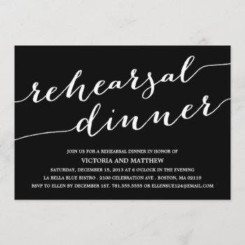 Modern Calligraphy | Rehearsal Dinner Invitation by FINEandDANDY at Zazzle