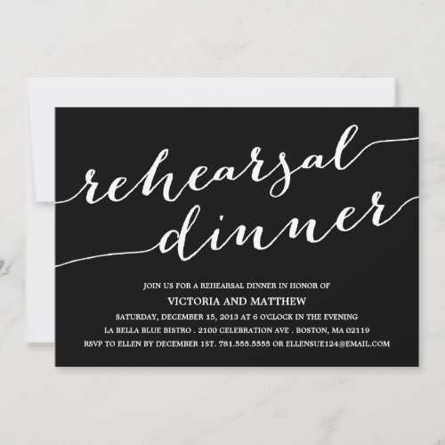 MODERN CALLIGRAPHY | REHEARSAL DINNER INVITATION