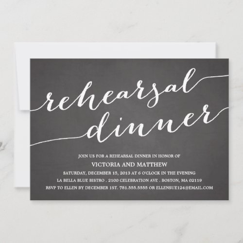 MODERN CALLIGRAPHY | REHEARSAL DINNER INVITATION