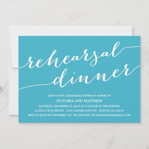 MODERN CALLIGRAPHY | REHEARSAL DINNER INVITATION