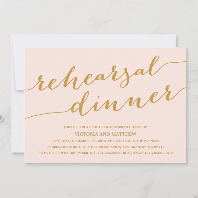 MODERN CALLIGRAPHY | REHEARSAL DINNER INVITATION (Front)