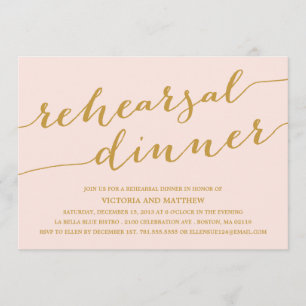 MODERN CALLIGRAPHY   REHEARSAL DINNER INVITATION