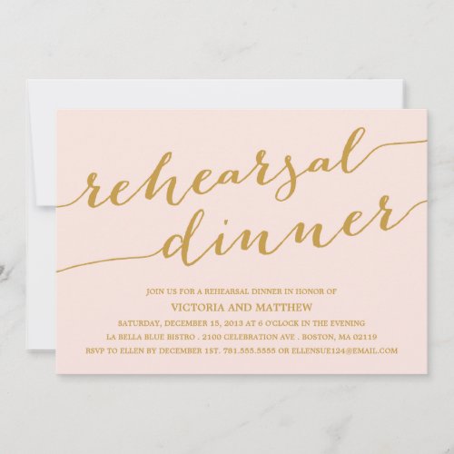 MODERN CALLIGRAPHY | REHEARSAL DINNER INVITATION