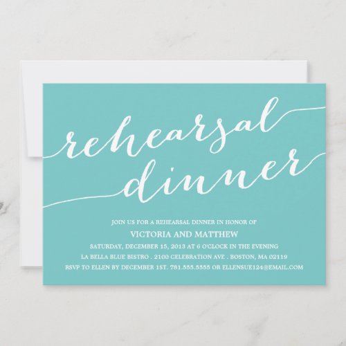 MODERN CALLIGRAPHY | REHEARSAL DINNER INVITATION