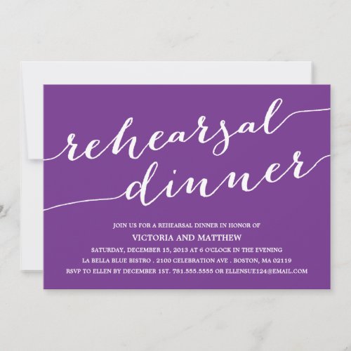 MODERN CALLIGRAPHY | REHEARSAL DINNER INVITATION