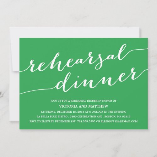 MODERN CALLIGRAPHY | REHEARSAL DINNER INVITATION