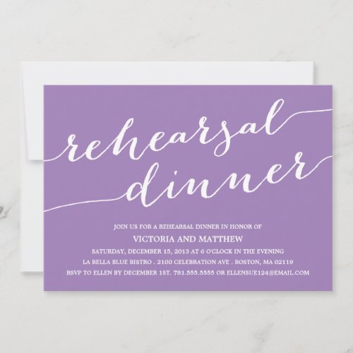MODERN CALLIGRAPHY | REHEARSAL DINNER INVITATION