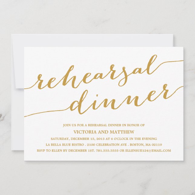MODERN CALLIGRAPHY | REHEARSAL DINNER INVITATION (Front)