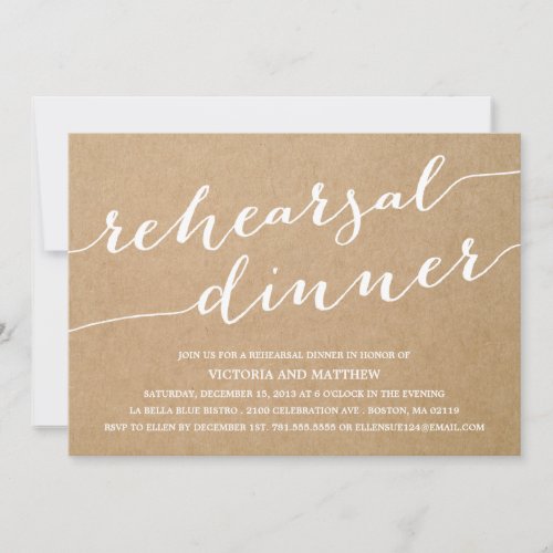 MODERN CALLIGRAPHY | REHEARSAL DINNER INVITATION