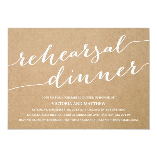 MODERN CALLIGRAPHY | REHEARSAL DINNER INVITATION | Zazzle.com