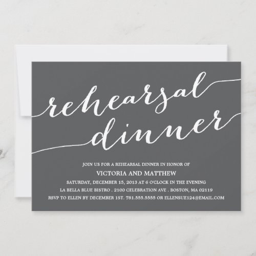 MODERN CALLIGRAPHY | REHEARSAL DINNER INVITATION