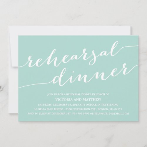 MODERN CALLIGRAPHY | REHEARSAL DINNER INVITATION