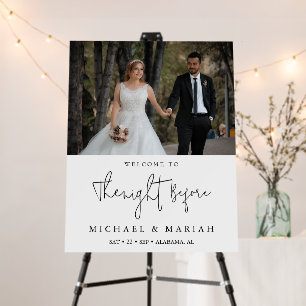 Modern Calligraphy Rehearsal Dinner Photo Wedding Foam Board