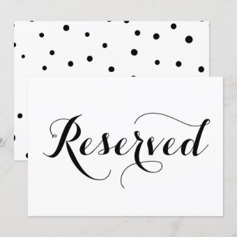 Modern Calligraphy | Reserved Wedding Sign Card | Zazzle
