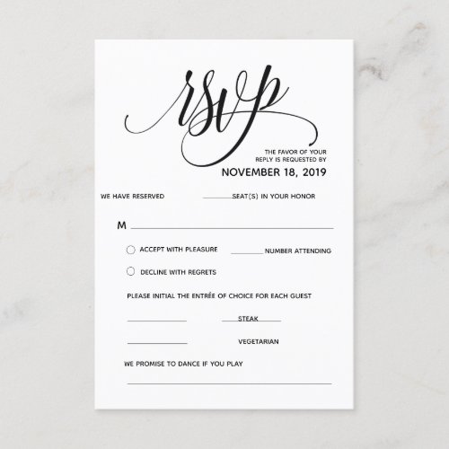 Modern Calligraphy RSVP Enclosure Card