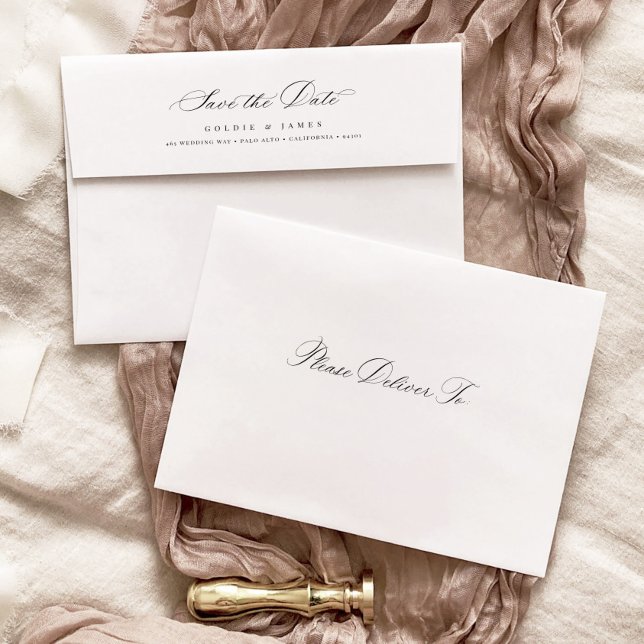 Modern Calligraphy Save the Date Mailing Envelope (Creator Uploaded)